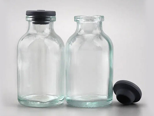 10ml Clear Molded Glass Bottle USP Type II With Rubber Stopper