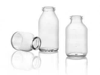 Easy Open End Sealing Type 50ml Clear Infusion Glass Bottle With 32mm Neck